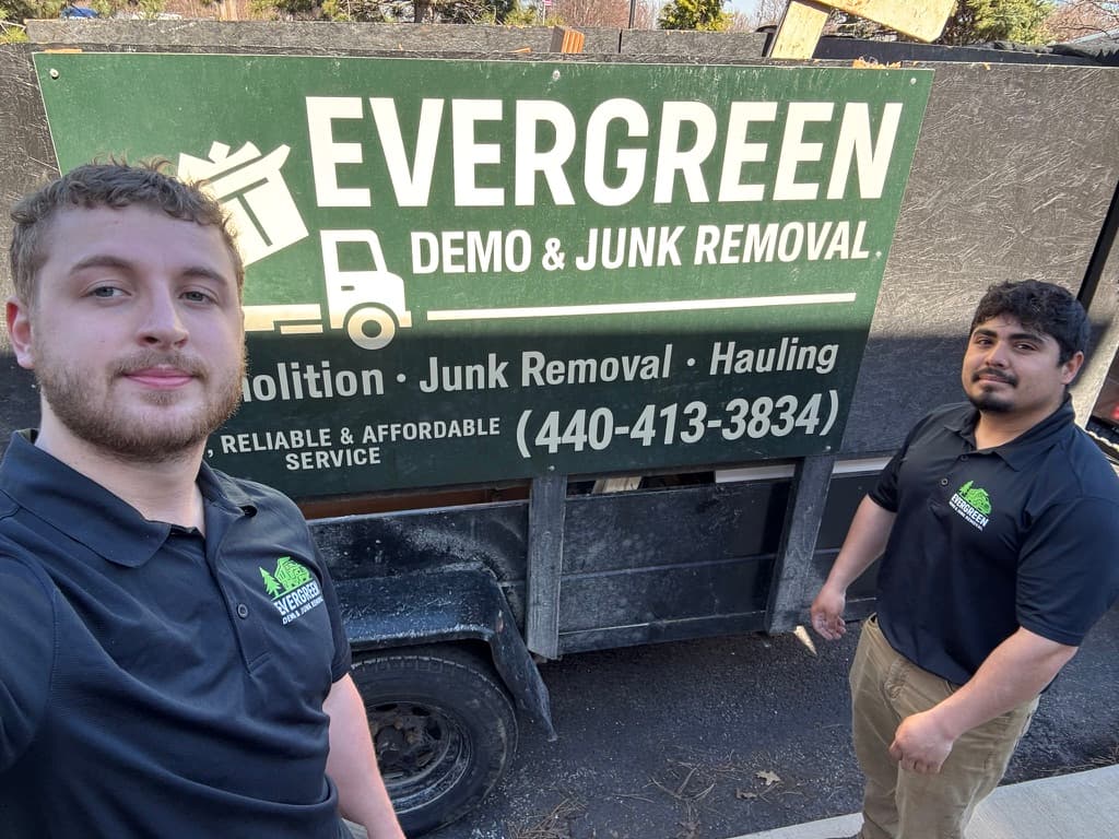 Austin and Marcos, founders of Evergreen Demo & Junk Removal