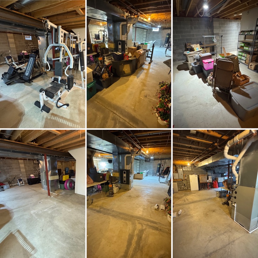 Large basement cleanout transformation — before and after full crew service